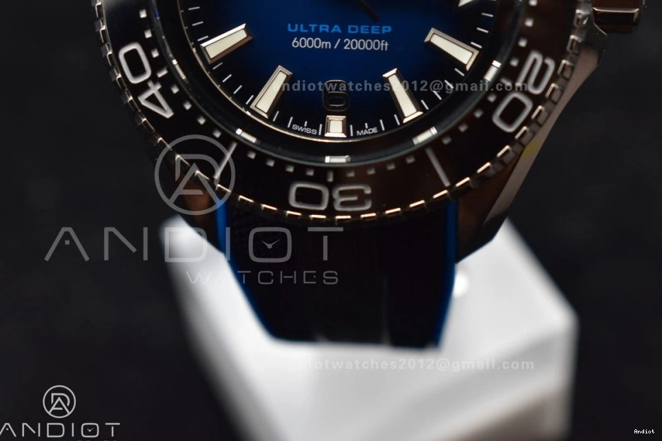Ultra Blue 1:1 Ceramic 6000M Rubber Black Black SS Seamaster Dial TF Strap Best A2824 Bezel Deep Edition on 1218